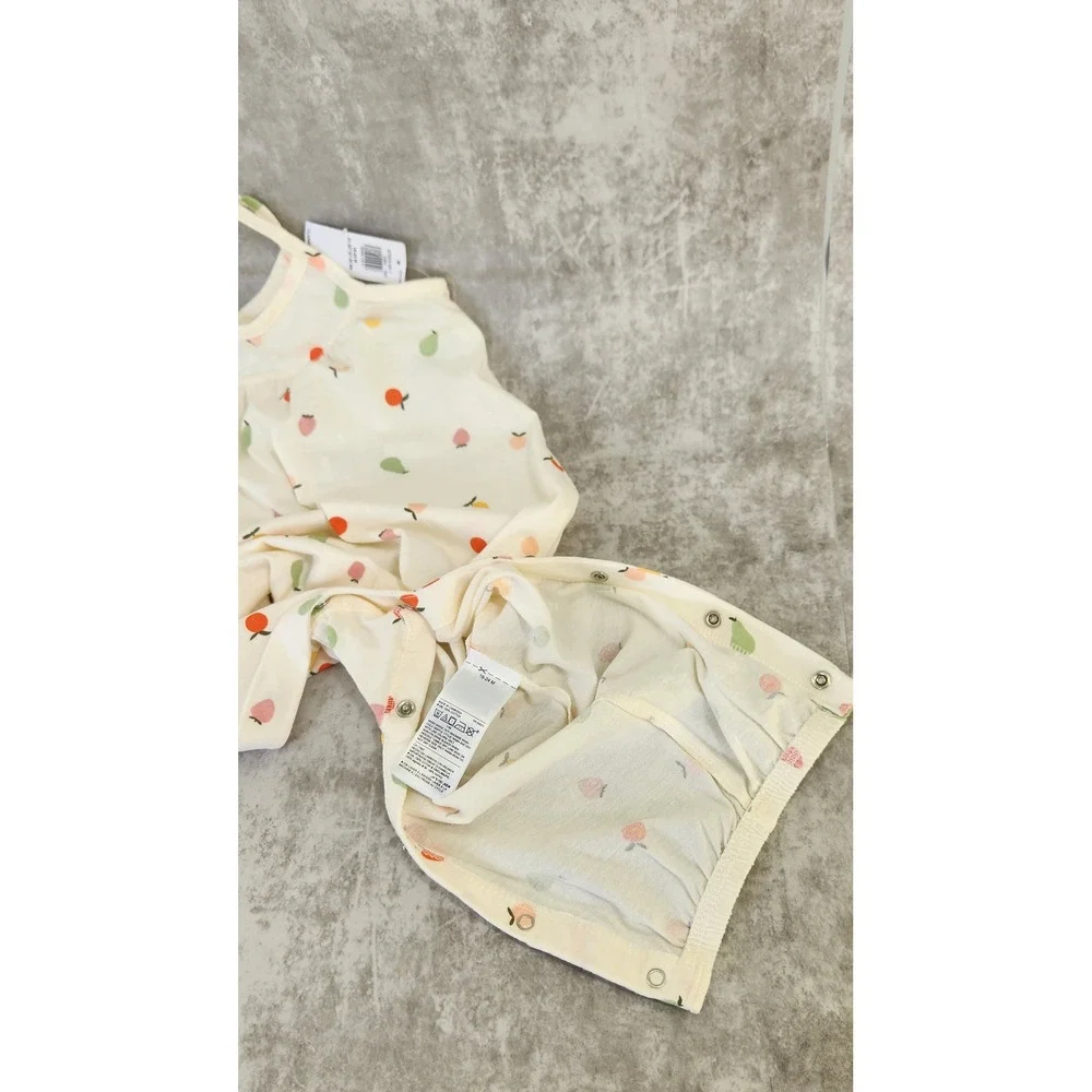 Old Navy Fruit Print Romper Toddler Girls 18-24M Cream NWT Sleeveless Cotton